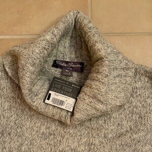 Eddie Bauer Women’s Turtleneck Sleep Sweater in Heather Gray